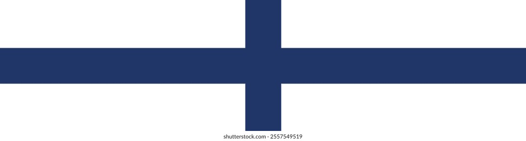 Finland flag long banner digital vector illustration