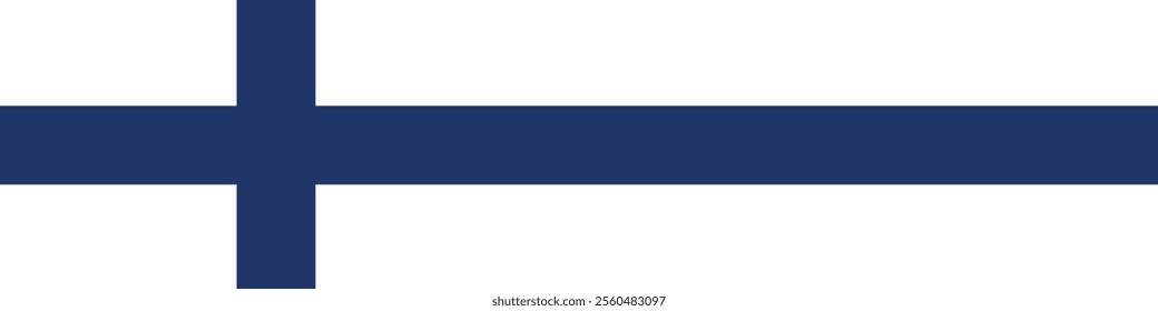 Finland flag long banner digital vector illustration