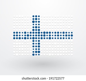 Finland flag made up of dots