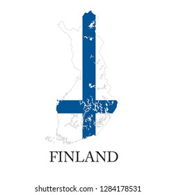 Finland flag map