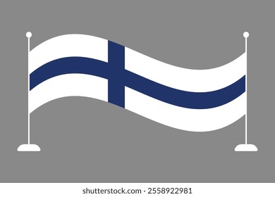 Finland flag, The flag of Finland, Flag of Finland national country symbol illustration Vector, Rectangle Finland flag illustration, Flat vector illustration
