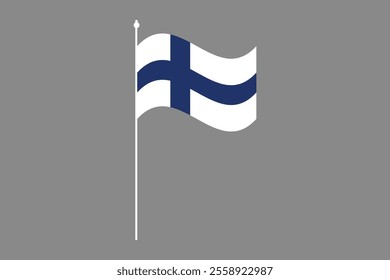 Finland flag, The flag of Finland, Flag of Finland national country symbol illustration Vector, Rectangle Finland flag illustration, Flat vector illustration
