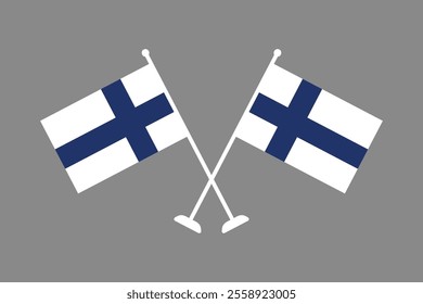 Finland flag, The flag of Finland, Flag of Finland national country symbol illustration Vector, Rectangle Finland flag illustration, Flat vector illustration
