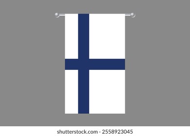 Finland flag, The flag of Finland, Flag of Finland national country symbol illustration Vector, Rectangle Finland flag illustration, Flat vector illustration
