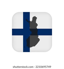 Bandera finlandesa, colores oficiales. Ilustración vectorial.