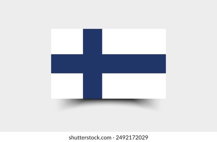 Bandera de Finlandia. Bandera de Finlandia. La proporción oficial. Icono de marca. Color estándar. Tamaño estándar. Una bandera rectangular. Ilustración de computadora. Ilustración digital Ilustración vectorial.