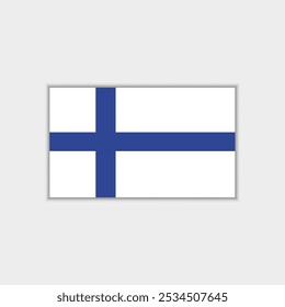 Bandeira da Finlândia. Bandeira da Finlândia. A proporção oficial. Ícone Sinalizador. Cor padrão. Tamanho padrão. Um sinalizador retangular. Ilustração do computador. Ilustração digital. Ilustração vetorial.