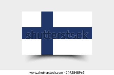 Finland flag. Flag of Finland. The official ratio. Flag icon. Standard color. Standard size. A rectangular flag. Computer illustration. Digital illustration. Vector illustration.