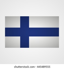 Finland flag on a gray background. Vector illustration