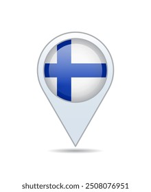 Finlandia - pin de bandera para el mapa. Ilustración vectorial.