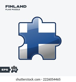 Finland flag puzzle pieces. vector illustration isolated on a white background