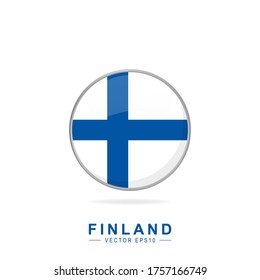 Finland flag. Quality national flag badge. Isolated vector illustration.