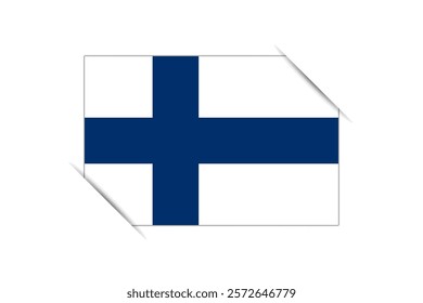 Finland flag - rectangle colorful flag representing a country cultural identity and heritage. The essence of national pride and unity. Attached by the corners in a paper album