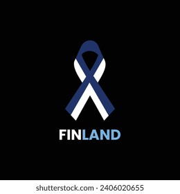 Finland flag ribbon design vector