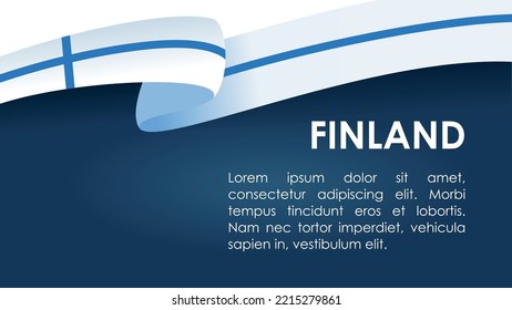 Finland Flag Ribbon. Slides Vector Illustration