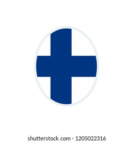 Finland flag. Finland round flag.