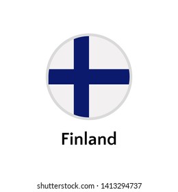 Finland flag round flat icon, european country vector illustration
