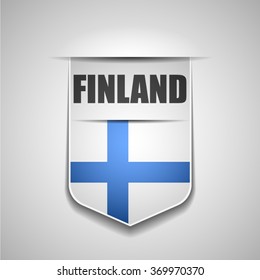 Finland flag shield