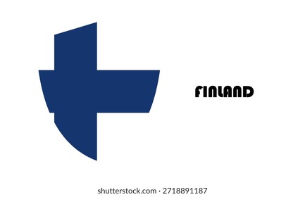 Finnische Flagge in Schildform (Plakette)