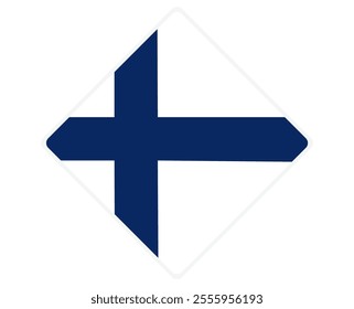 Finland flag square shaped. vector