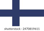 Finland flag. Standard color. Standard size. A rectangular flag. Icon design. Computer illustration. Digital illustration. Vector illustration.