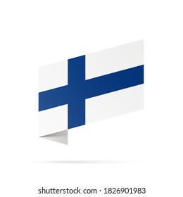 Finnland Flaggenstaatsymbol einzeln auf nationalem Hintergrund. Grußkarte Nationaler Unabhängigkeitstag der Republik Finnland. Illustrationsbanner mit realistischer Staatsflagge.