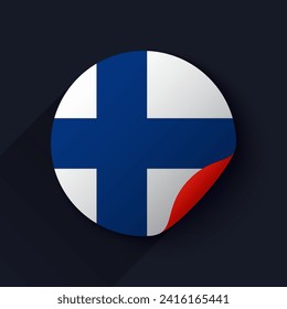 Finland Flag Sticker Vector Illustration