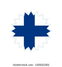 Finland flag. Finland sun flag.