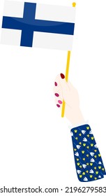 Finland Flag vector hand drawn,EUR vector hand drawn