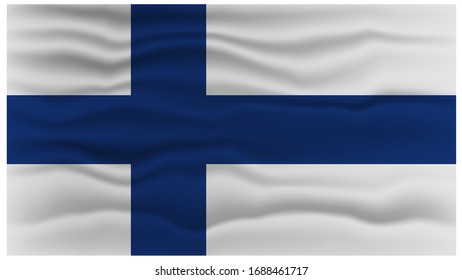 Bandera de Finlandia en ilustración vectorial