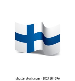 Finland flag, vector illustration on a white background