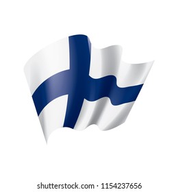 Finland flag, vector illustration on a white background