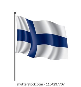 Finland flag, vector illustration on a white background