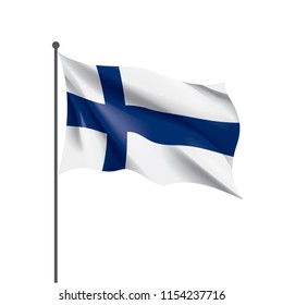 Finland flag, vector illustration on a white background