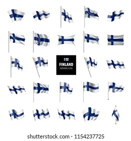 Finland flag, vector illustration on a white background