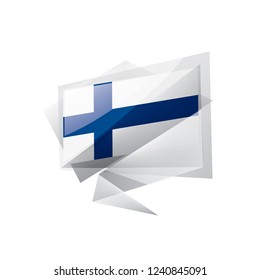 Finland flag, vector illustration on a white background