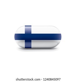 Finland flag, vector illustration on a white background