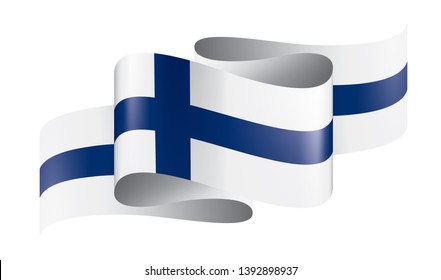 Finland flag, vector illustration on a white background