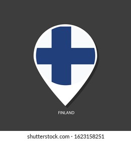 Finland flag Vector marker with flags.
