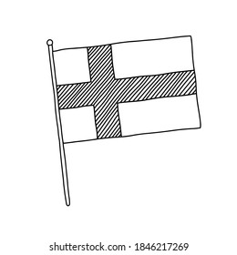 Finland flag vector, outline illustration. Vector black and white Lebanese flag.