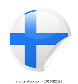 Finland Flag Vector Round Corner Paper Icon - Illustration