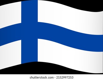 Finland flag wave  isolated  on png or transparent background,Symbol Finland. vector illustration