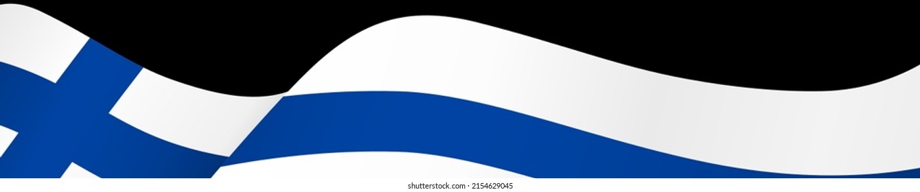 Finland flag wave  isolated  on png or transparent background,Symbol Finland. vector illustration