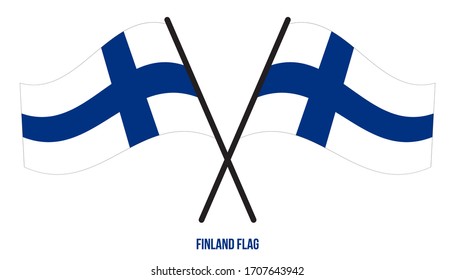 Finland Flag Waving Vector Illustration on White Background. Finland National Flag.