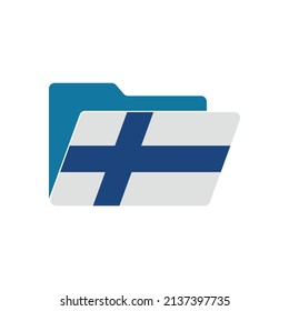 Finland. Folder icon with Finland flag. Vector folders icons with flags. Isolated on white background