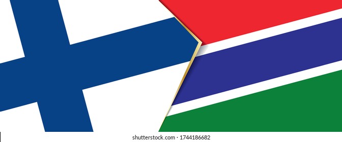 Finland and Gambia flags, two vector flags symbol of relationship or confrontation.