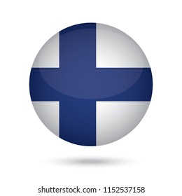 Finland glossy round button. Vector Illustration EPS10.