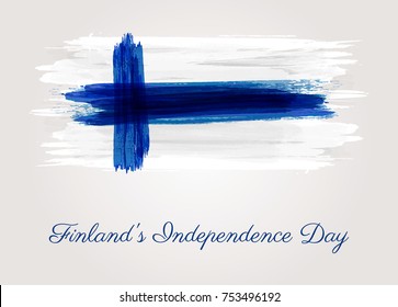 Finland grunge flag background. Independence day template design.