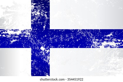 Finland Grunge Texture Flag. Grunge effect can be cleaned easily.