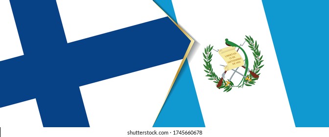 Banderas de Finlandia y Guatemala, dos banderas vectoriales símbolo de relación o enfrentamiento.